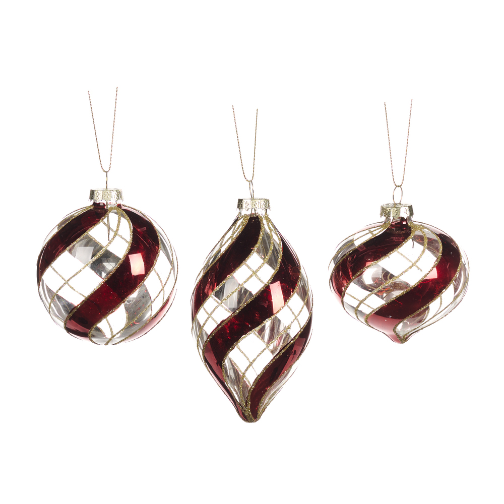 Jucărie brad Glass Swirl Stripe 