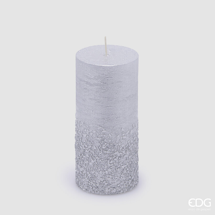 Lumânare Rustic Moccolo Glitter Silver