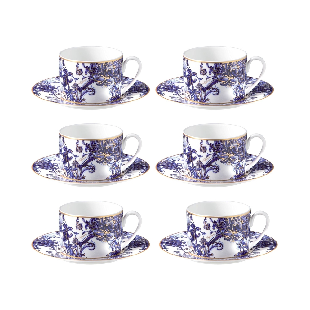 Azulejos Set de 6 cești pentru ceai și farfurii 