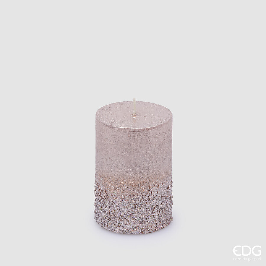 Lumânare Rustic Moccolo Glitter Antique Pink
