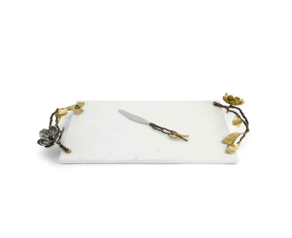 Vintage Bloom Cheese Board with Knife