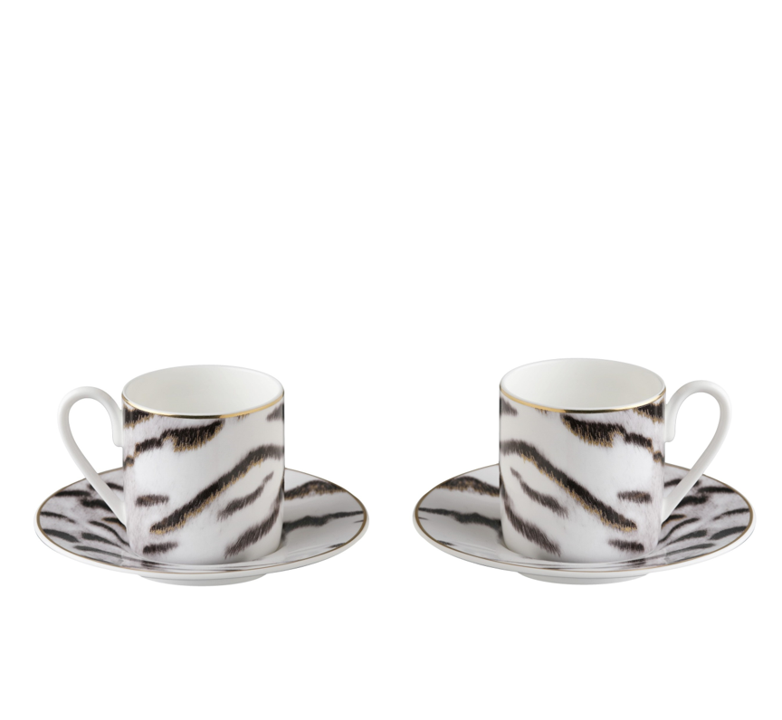 Tiger Set de 2 cești de cafea si farfurii 