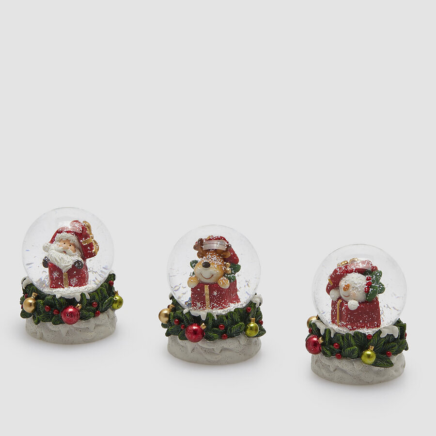 Snow globe Babbo, Renna, Uomoneve Ghirlanda H6,5