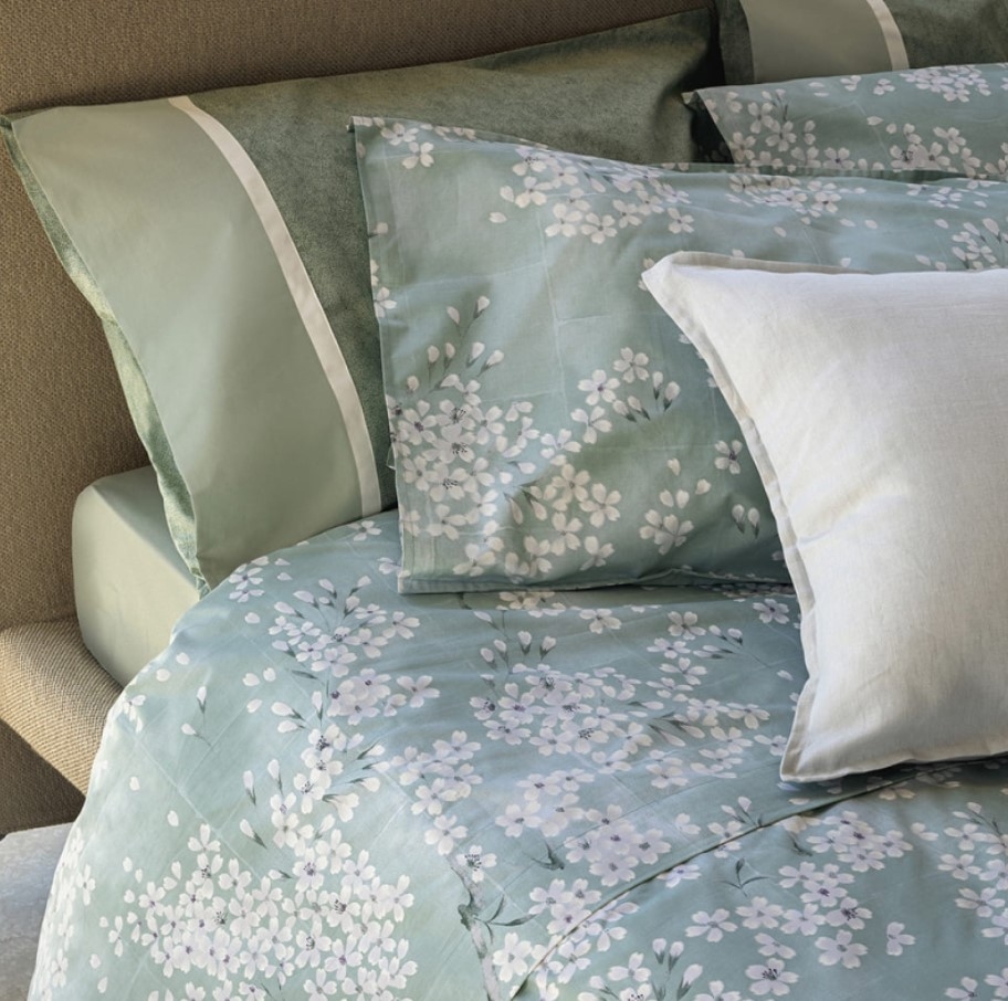 Duvet cover set Kimono 155X200 gray green
