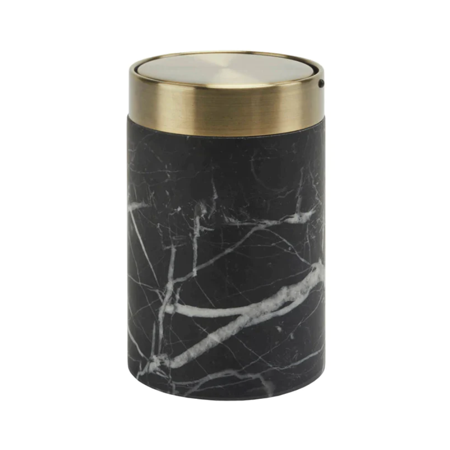 Cosmetic bin with swing lid Nero