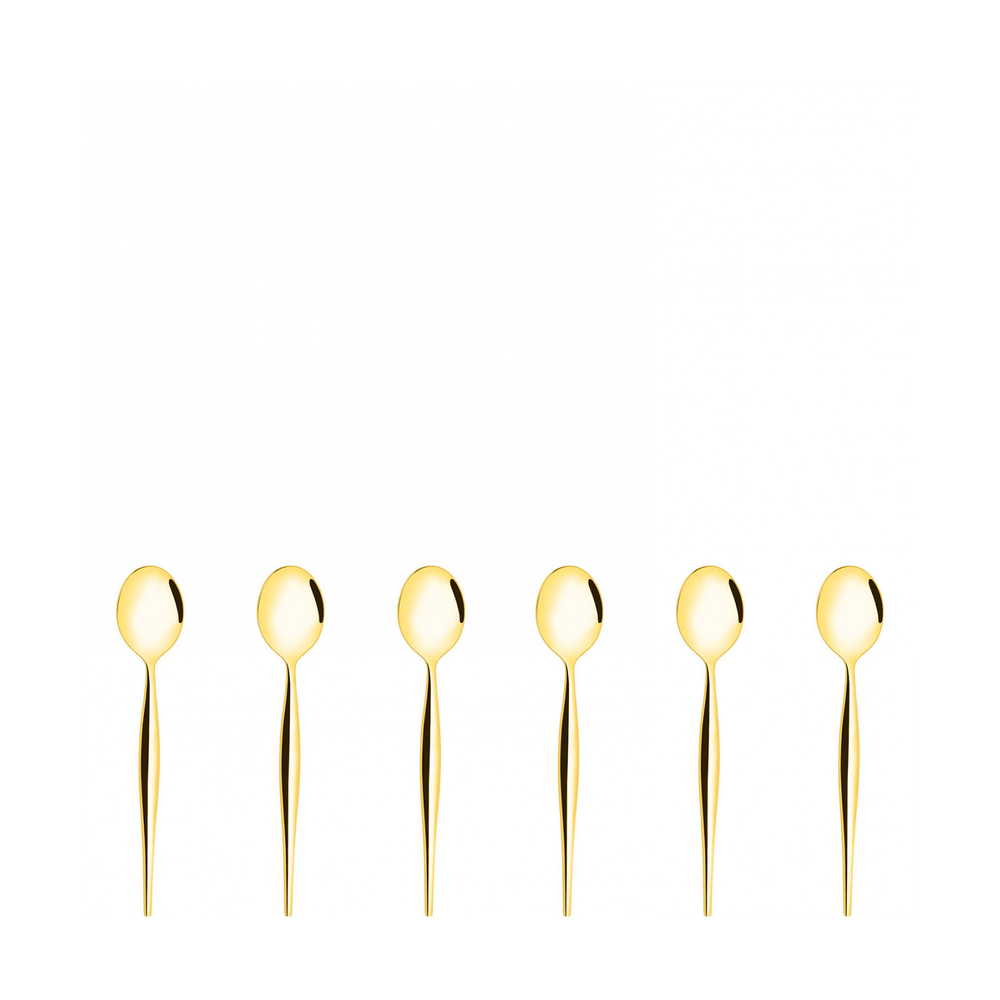 Natura Gold Набор из 6 кофейных ложек для мока в подарочной коробке 