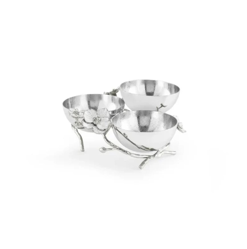 Orchid Silver Bol triplu pentru aperitive