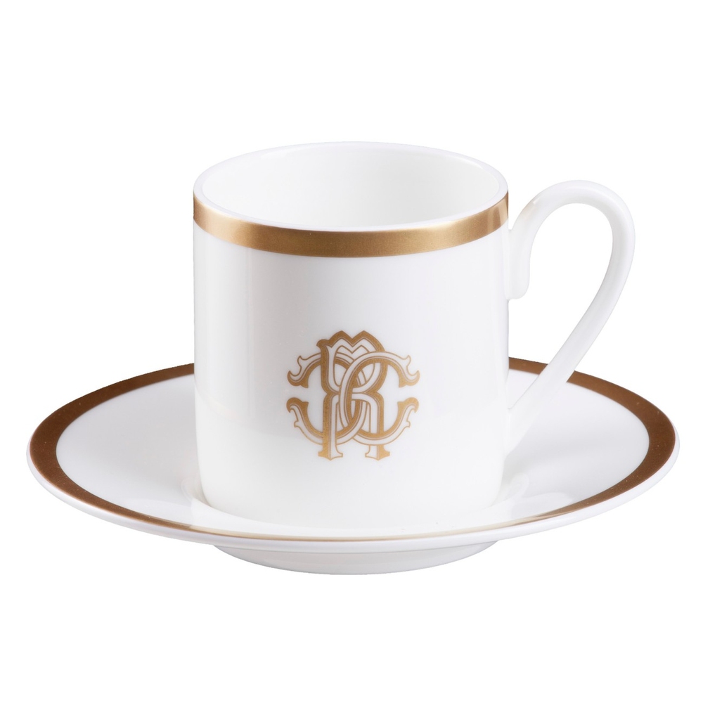 Silk Gold Set de 6 Ceaști pentru cafea cu farfurii