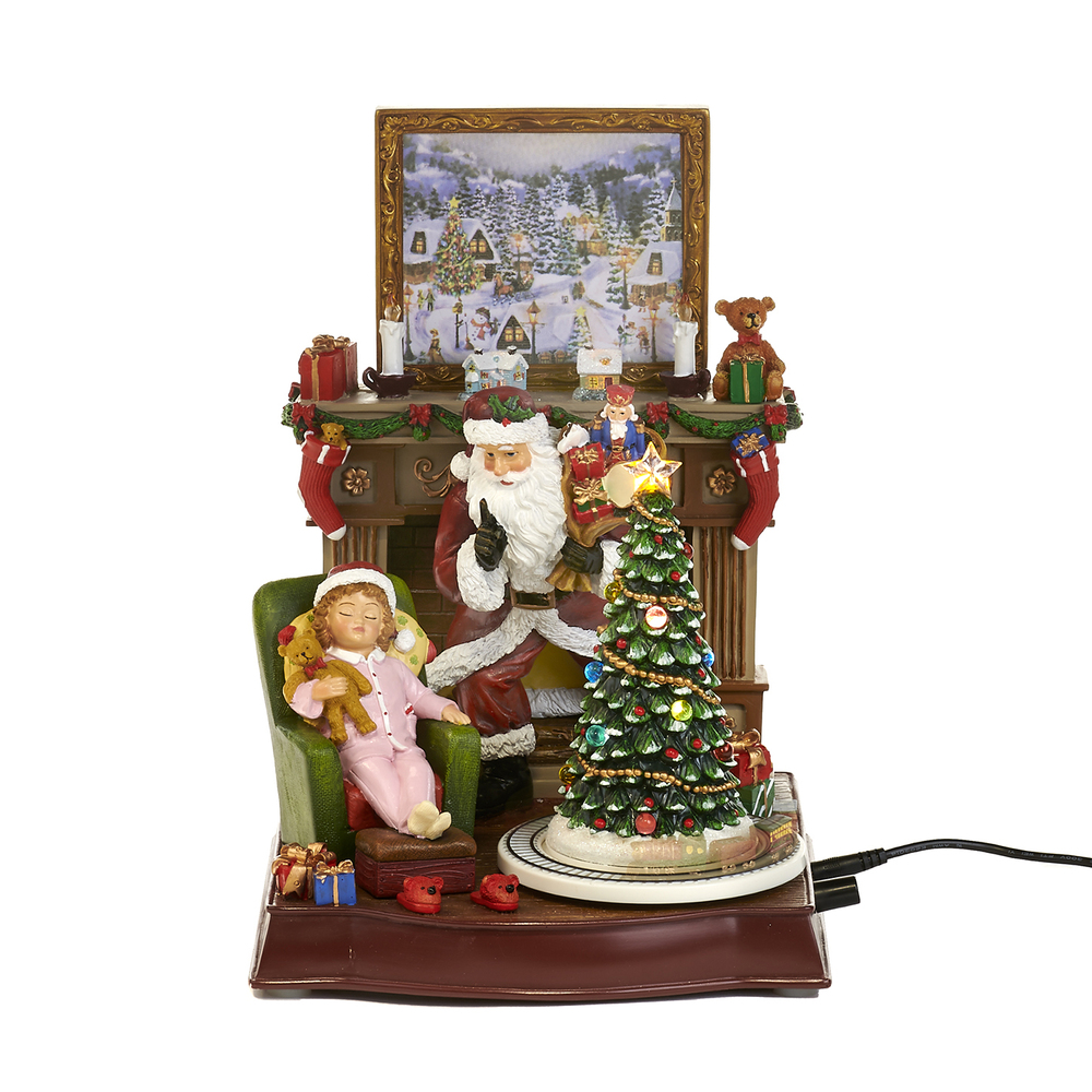 Figurina muzicală led Santa/Fireplace