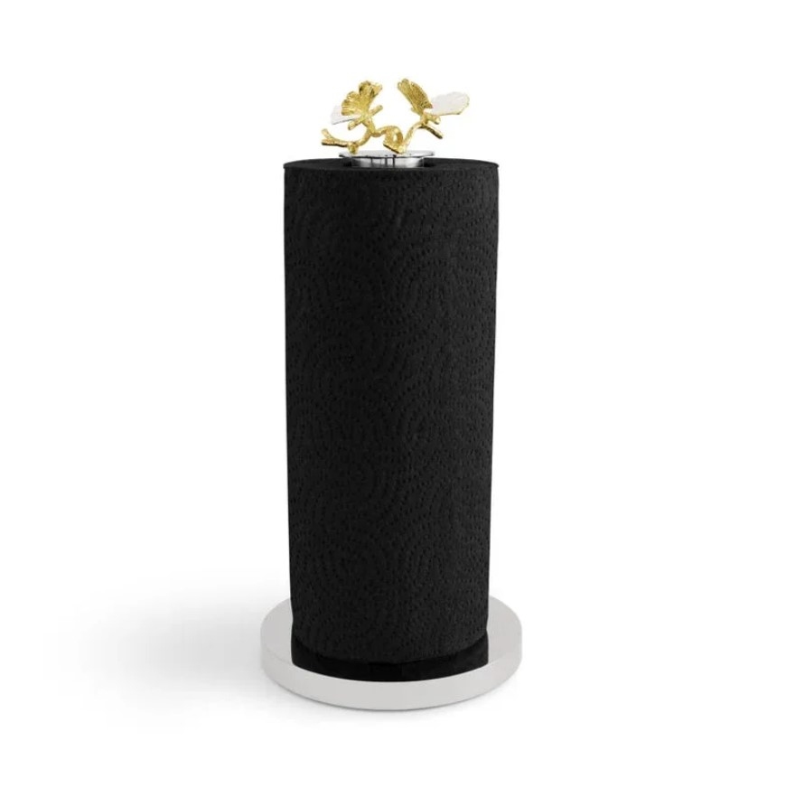 Butterfly Ginkgo Gold Paper Towel Holder