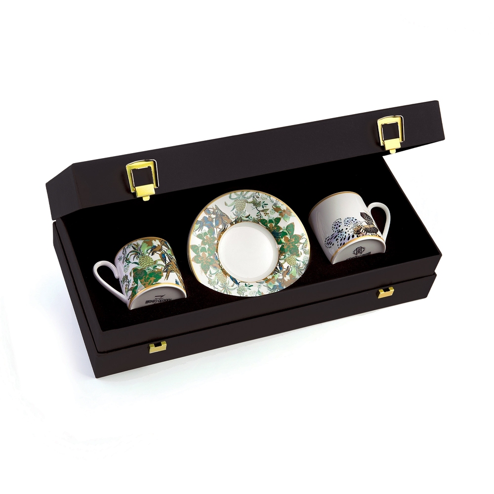 Flowers Set of 2 coffee cups and saucers