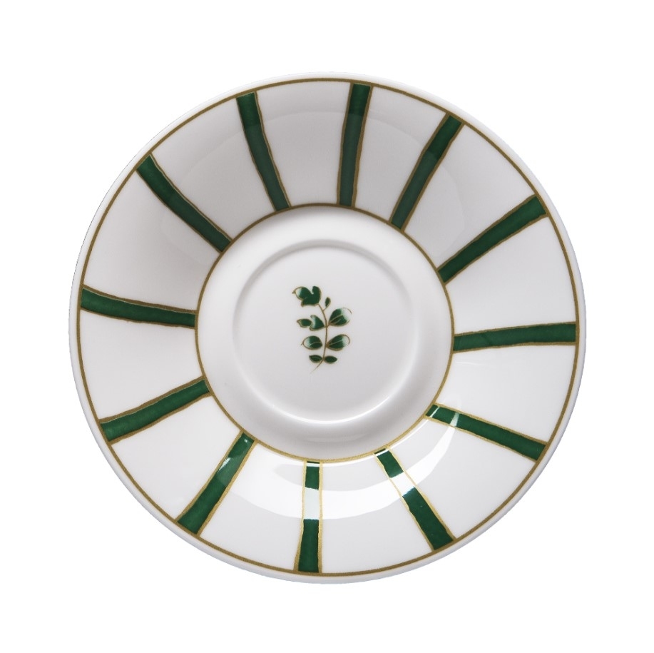 Stripes Green Farfurie pentru ceașcă de ceai/cappuccino