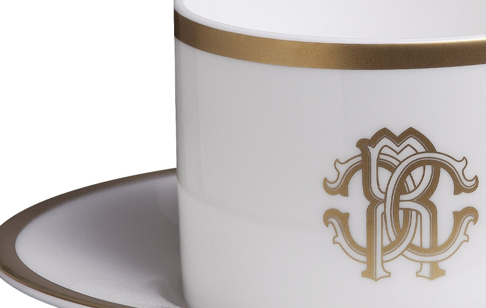 Silk Gold Set de 6 Ceaști de ceai cu farfurie