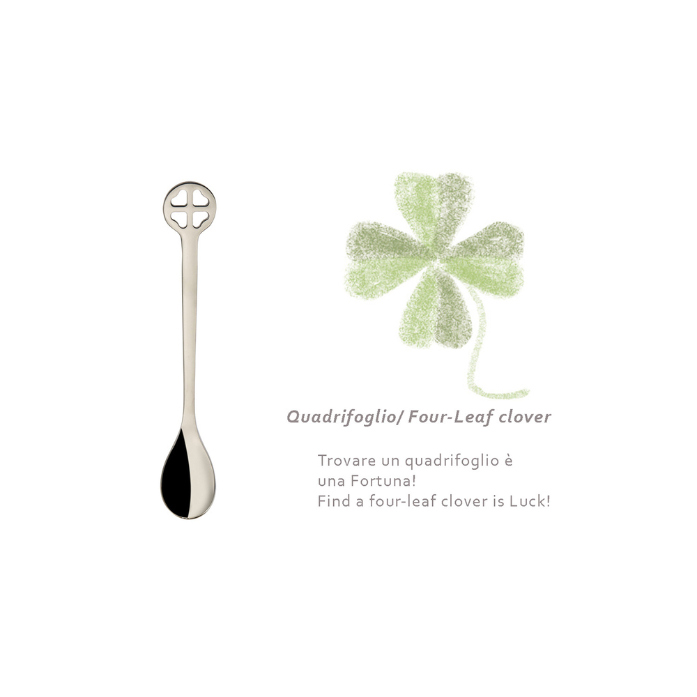 Portafortuna set cadou cu 6 linguri de moka Silver