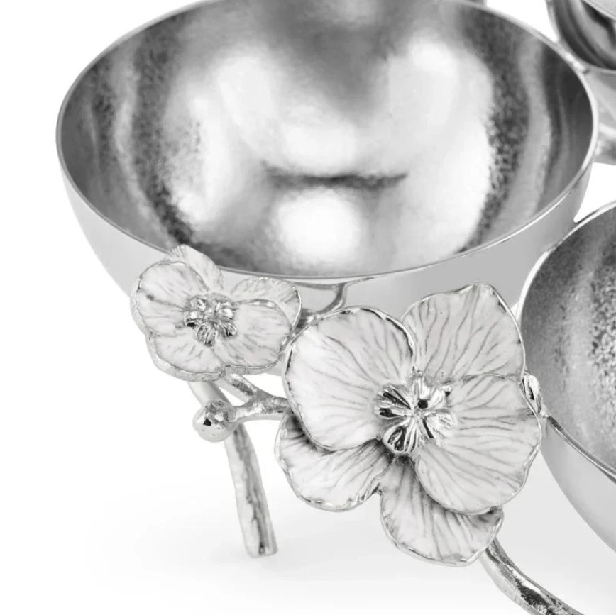 Orchid Silver Bol triplu pentru aperitive