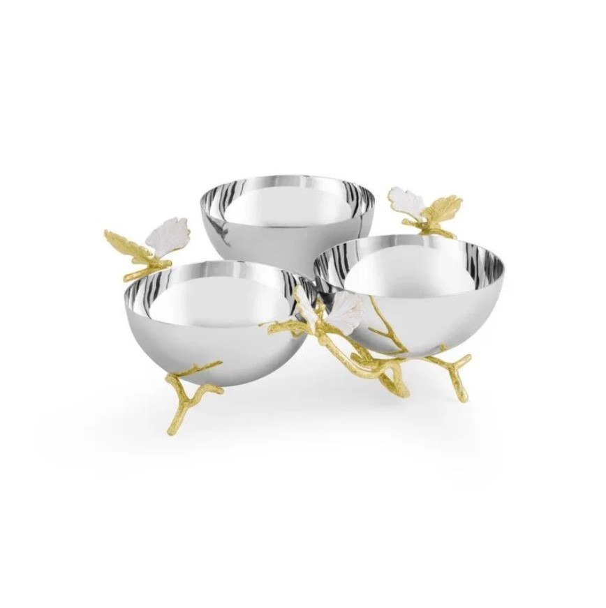 Butterfly Ginkgo Gold Bol triplu pentru aperitive
