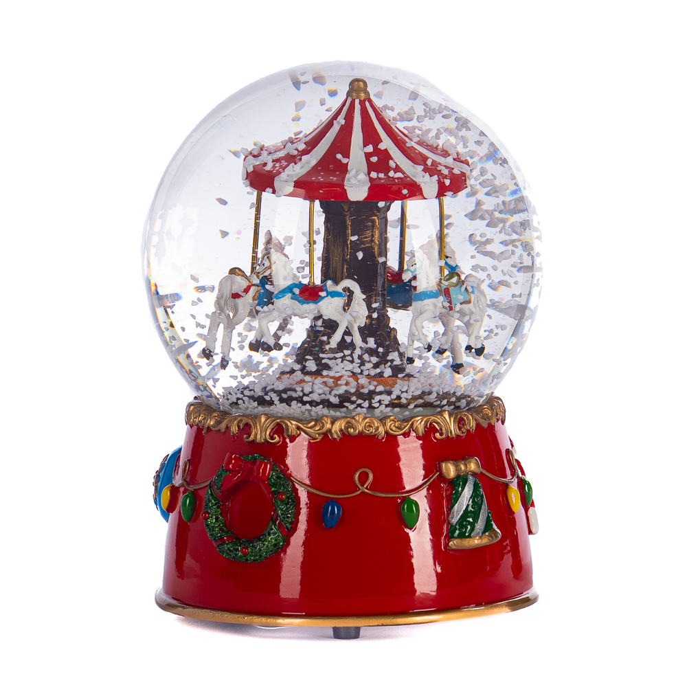 Glob de zăpadă muzical XMAS Horse Carousel