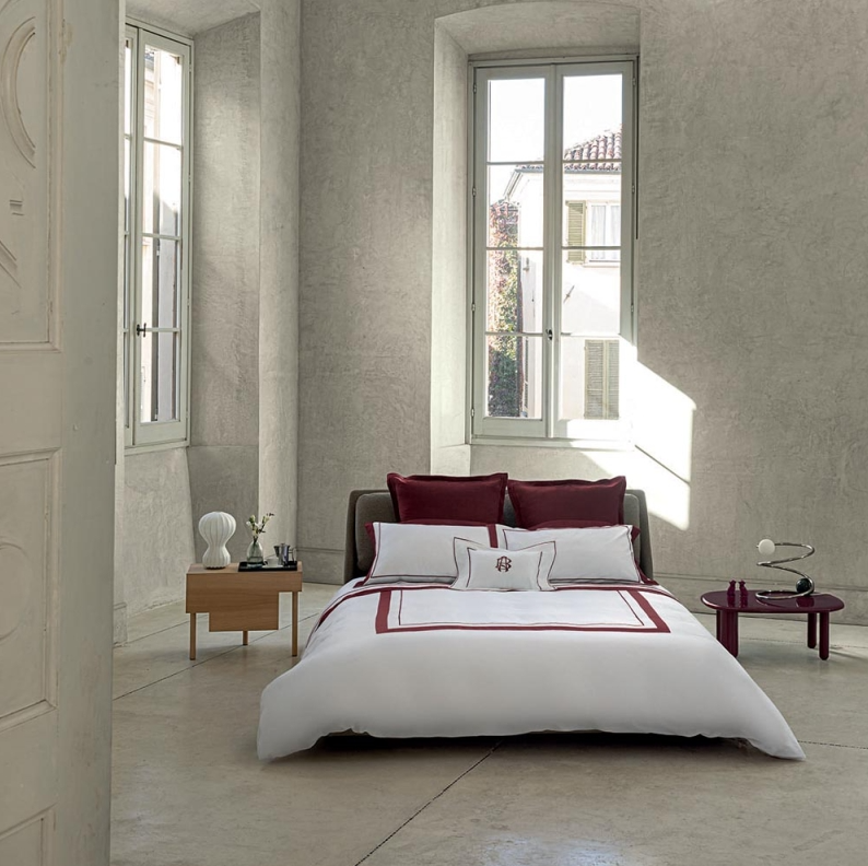 Постельное белье Darsena 220X200 Bianco+Burgundy