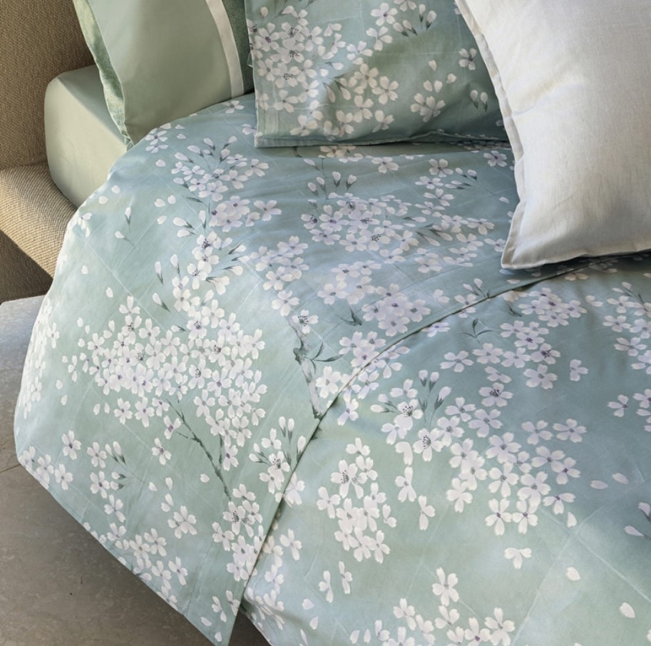 Duvet cover set Kimono 155X200 gray green