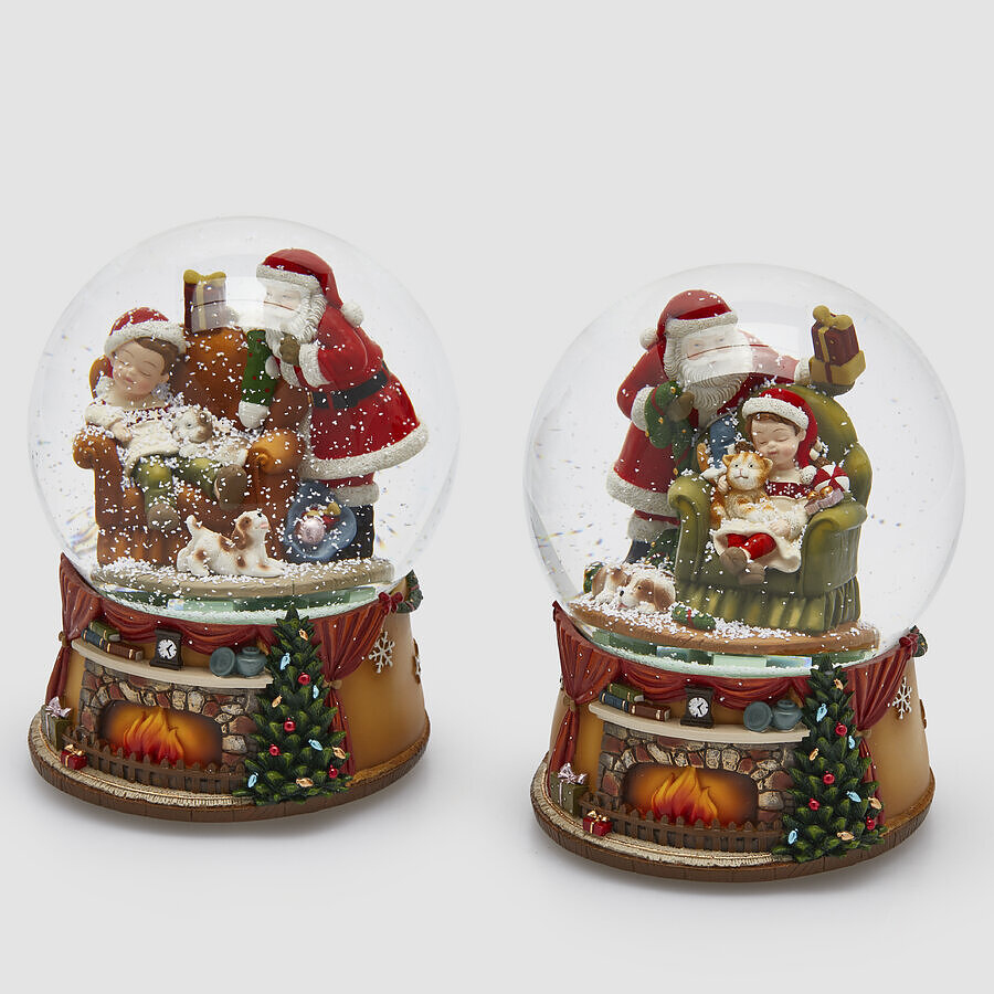 Musical snow globe Babbo con Camino Music+Mov. 