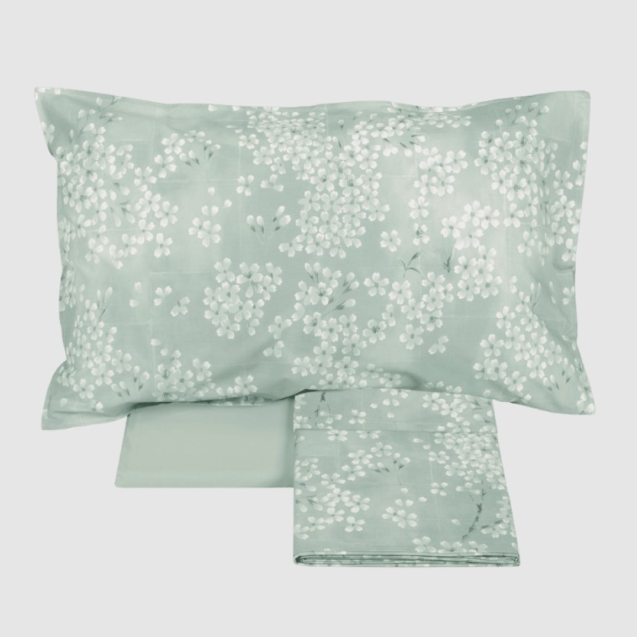 Duvet cover set Kimono 155X200 gray green