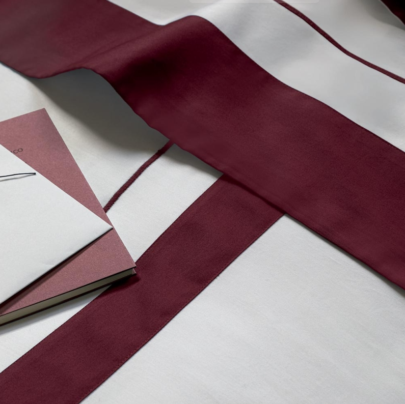 Постельное белье Darsena 220X200 Bianco+Burgundy