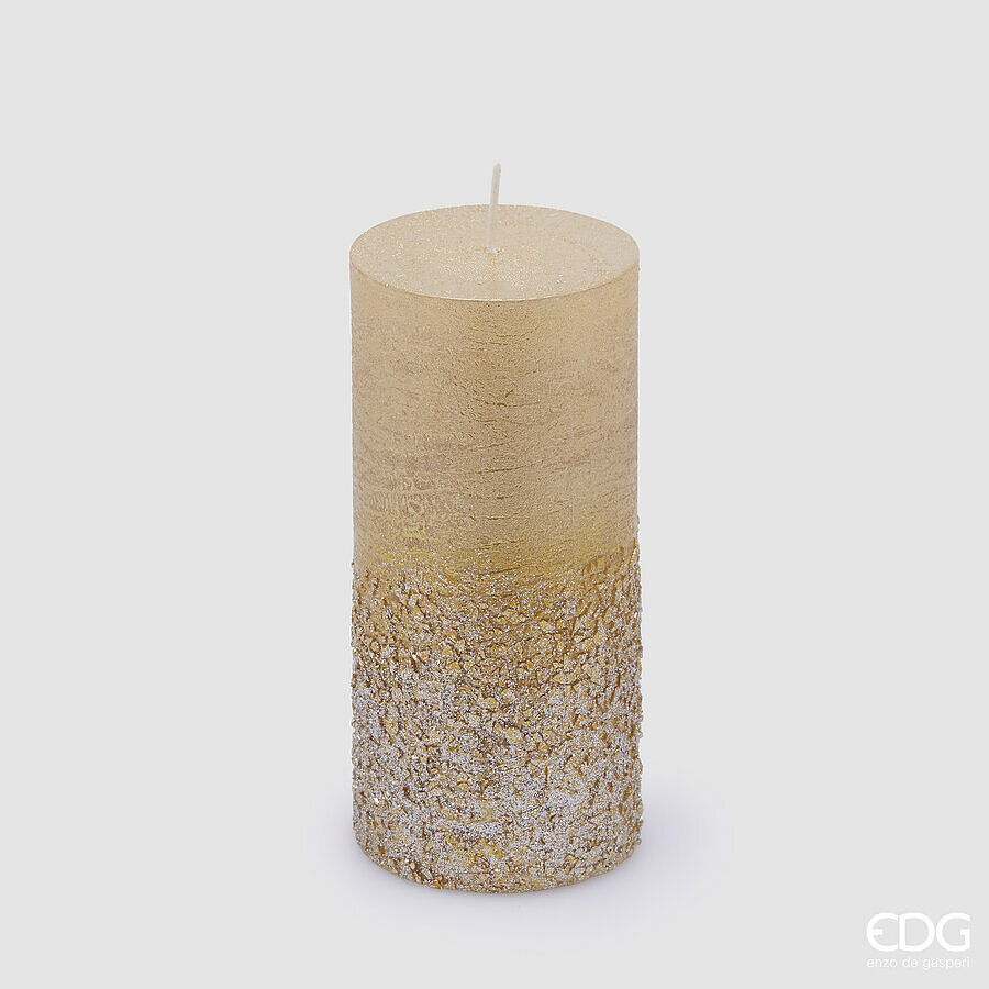 Lumânare Rustic Moccolo Glitter Light Gold