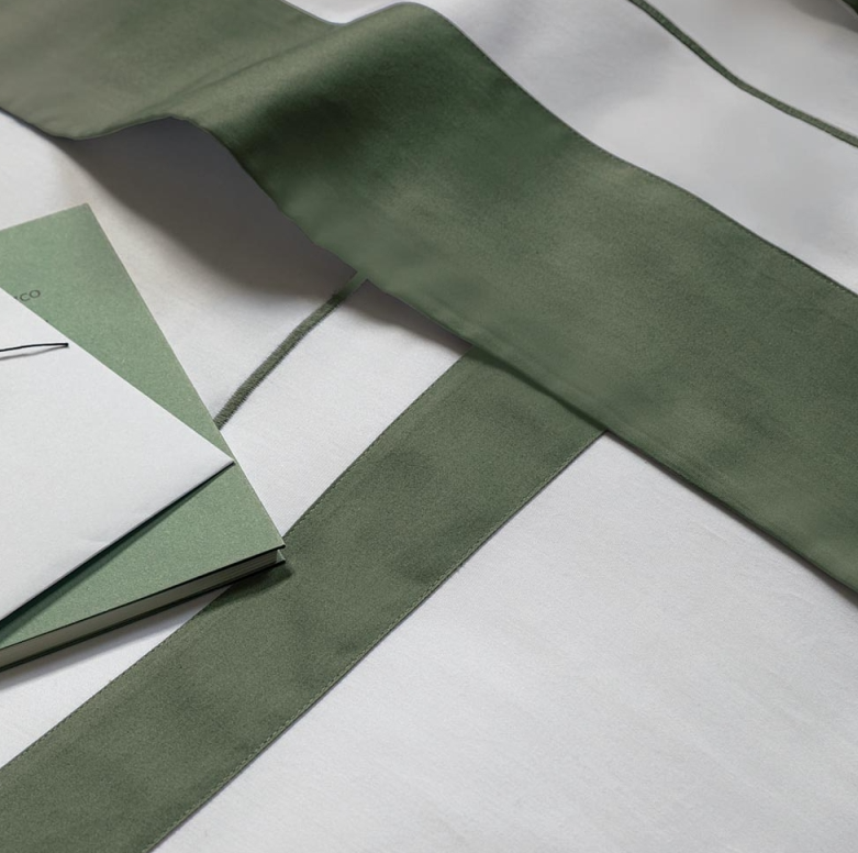 Постельное белье Darsena 220X200 Bianco+Verde