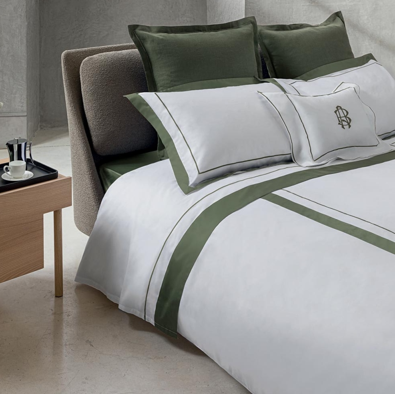 Постельное белье Darsena 220X200 Bianco+Verde