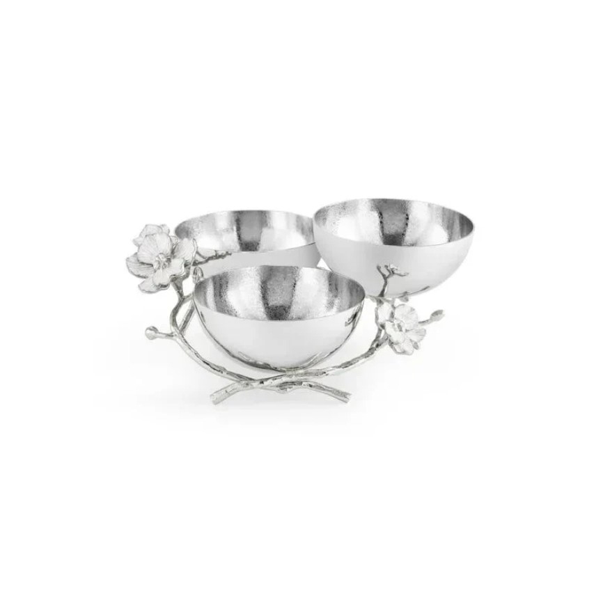 Orchid Silver Bol triplu pentru aperitive