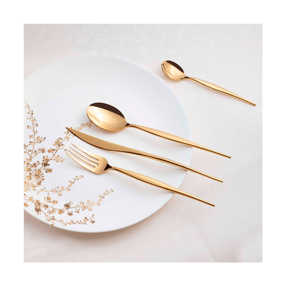 Natura Gold Set de 6 furculițe de desert în cutie cadou 