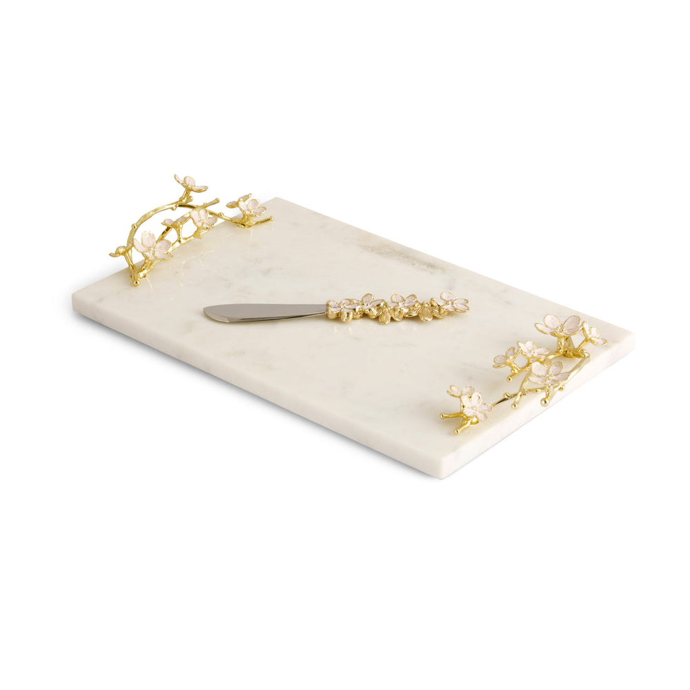  Cherry Blossom Cheese Board w/ Knife