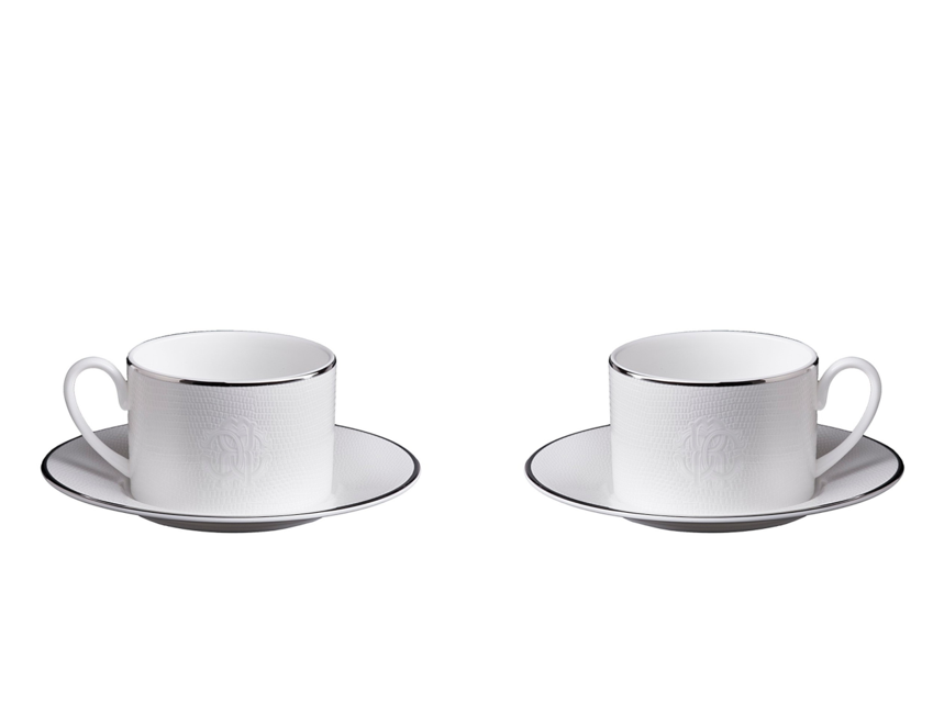 Lizzard Platinum Set de 2 cesti pentru ceai si farfurii