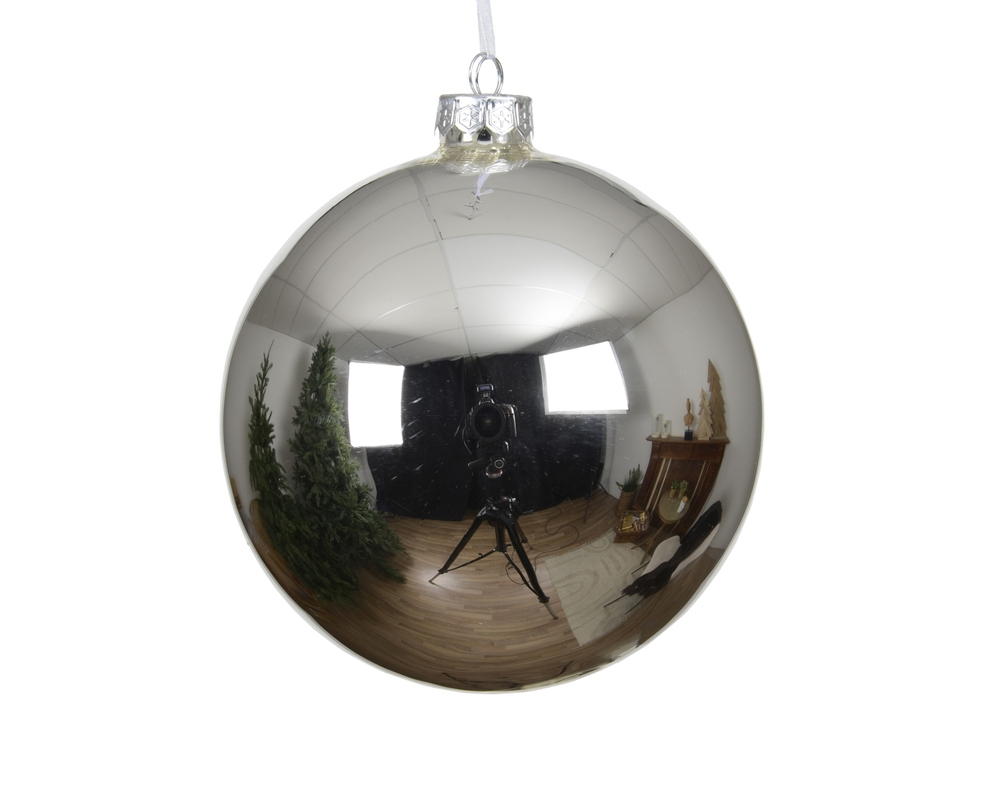 Jucărie brad Glass Shiny D10 Silver