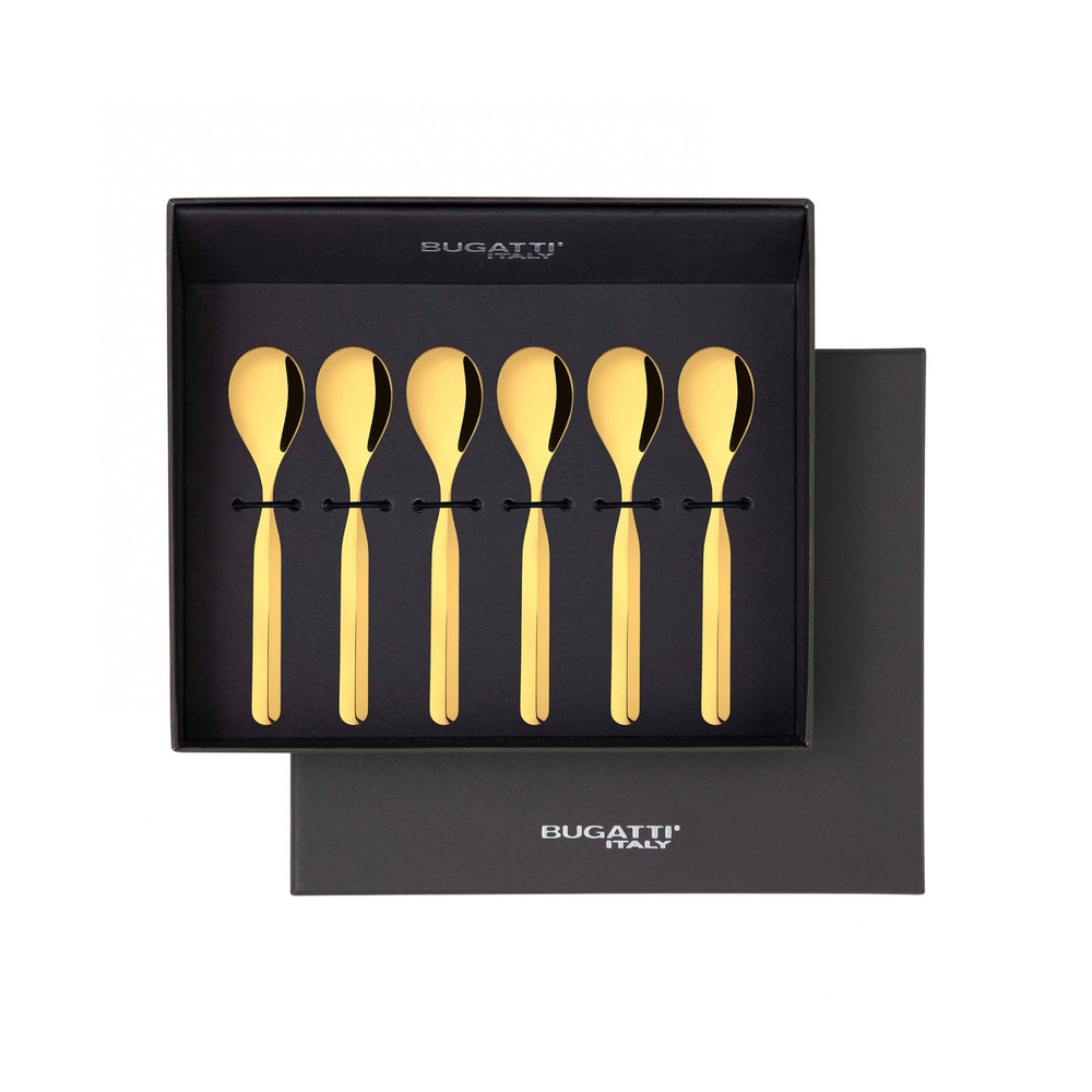Vidal Gold Set de 6 linguri de moka în cutie cadou 