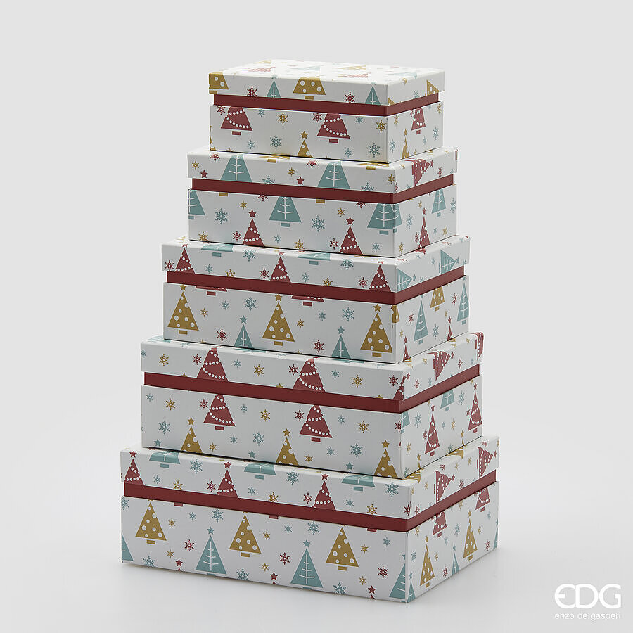 Set de 5 cutii decorative Pini 