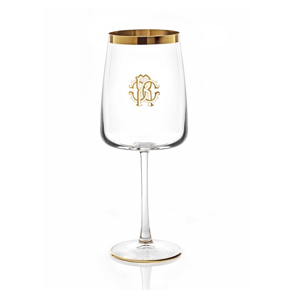 New Monograma Gold Set of 2 Water Goblets