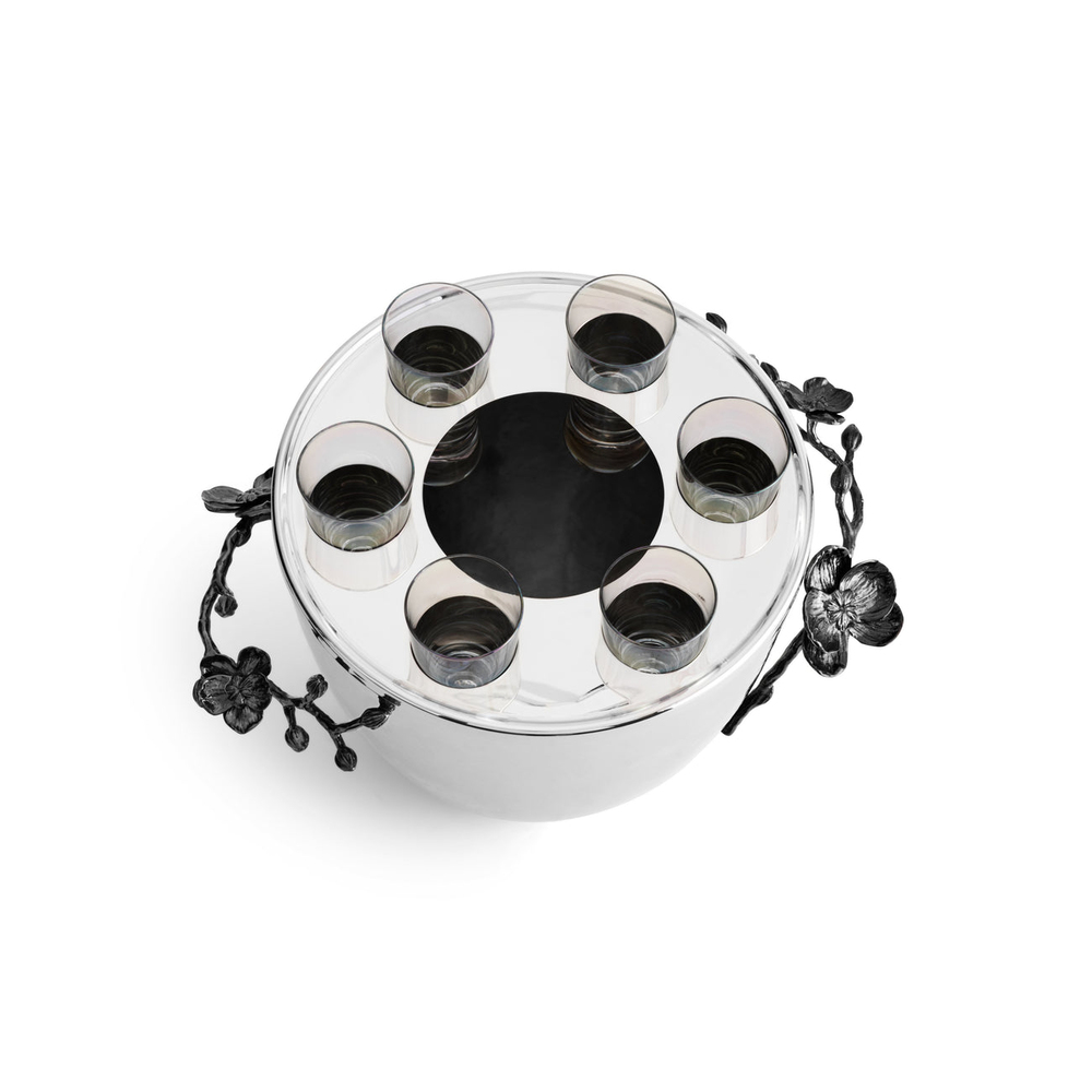 Black Orchid Set pentru servirea vodcii cu pahare