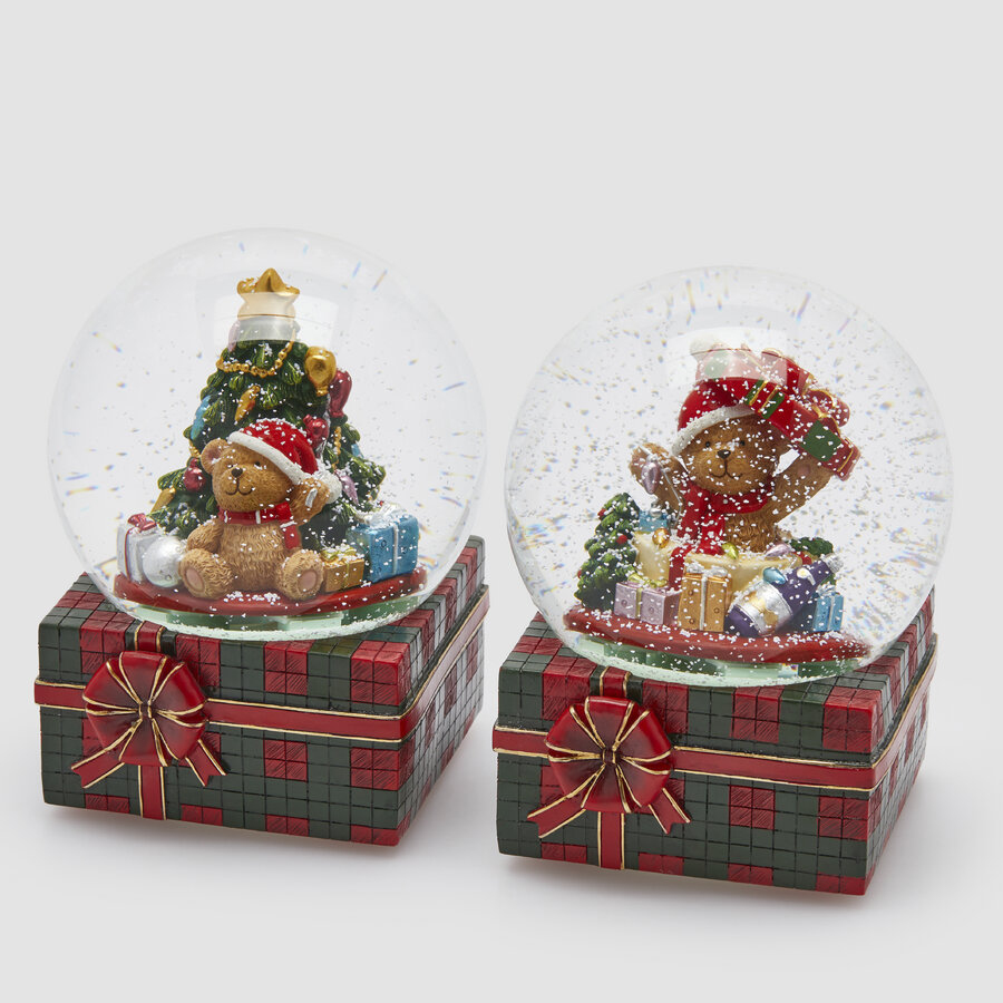 Musical snow globe Pacco Regalo-Orso Music+Mov.