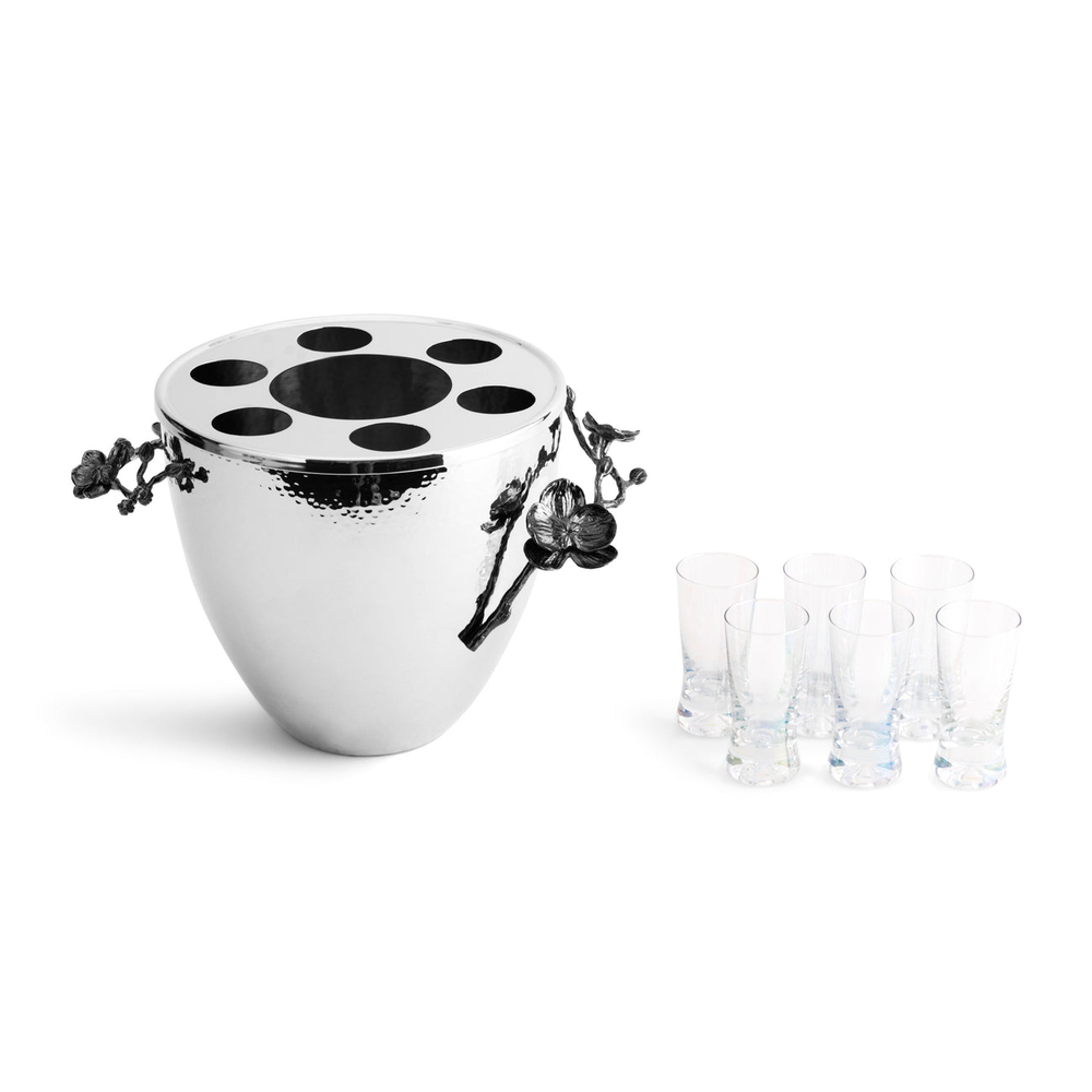 Black Orchid Set pentru servirea vodcii cu pahare