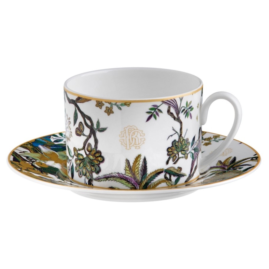 Flowers Set de 2 cești pentru ceai si farfurii