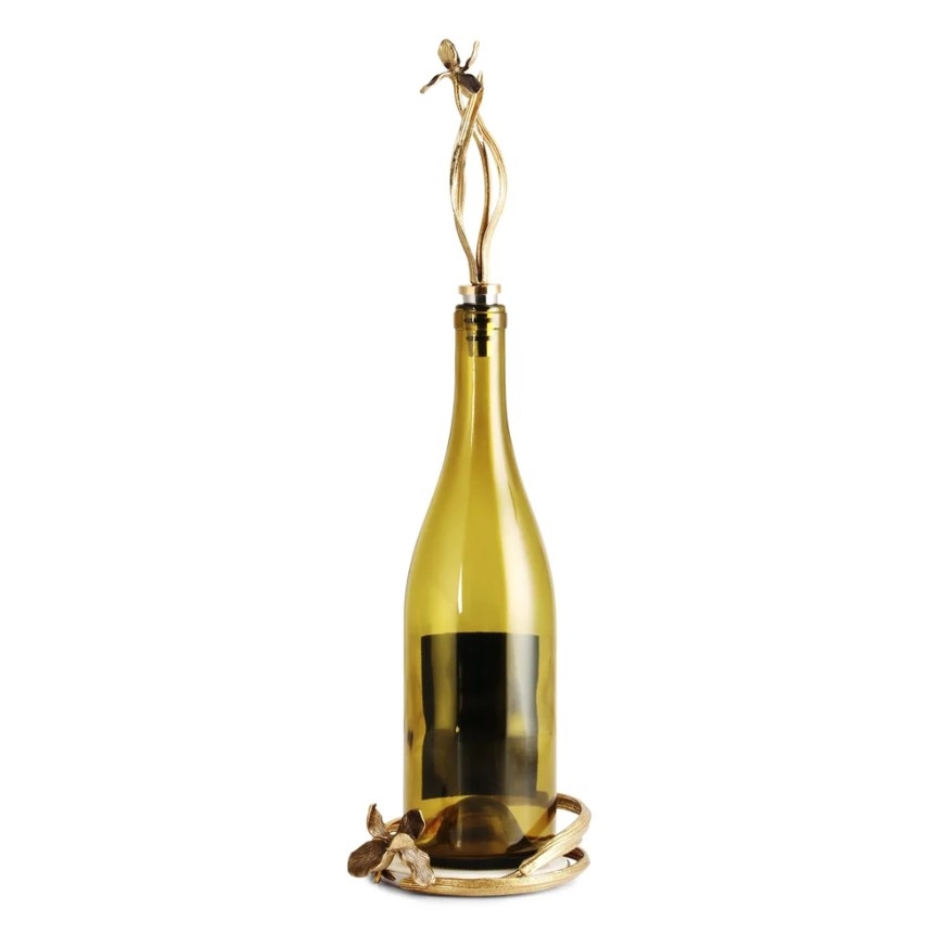 Black Iris Wine Coaster & Stopper