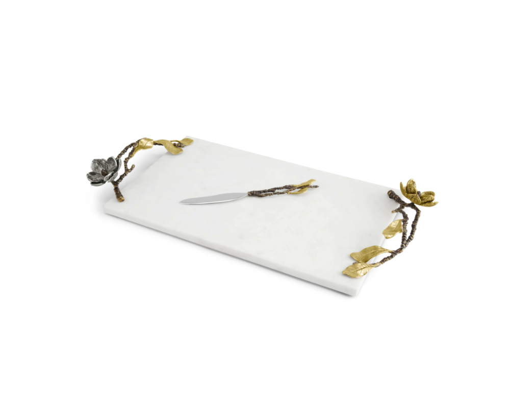 Vintage Bloom Cheese Board with Knife