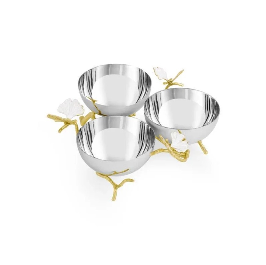 Butterfly Ginkgo Gold Bol triplu pentru aperitive