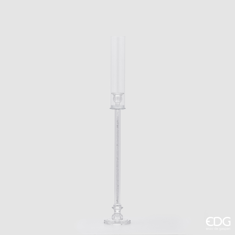 PORTACANDELA CRYSTAL CILINDRO H.79 D.10  NATURAL