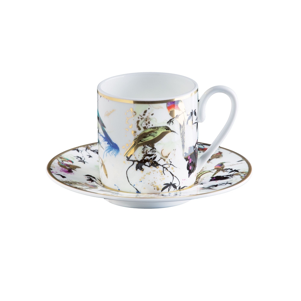 Garden's Birds Set de 6 cești pentru cafea cu farfurii 