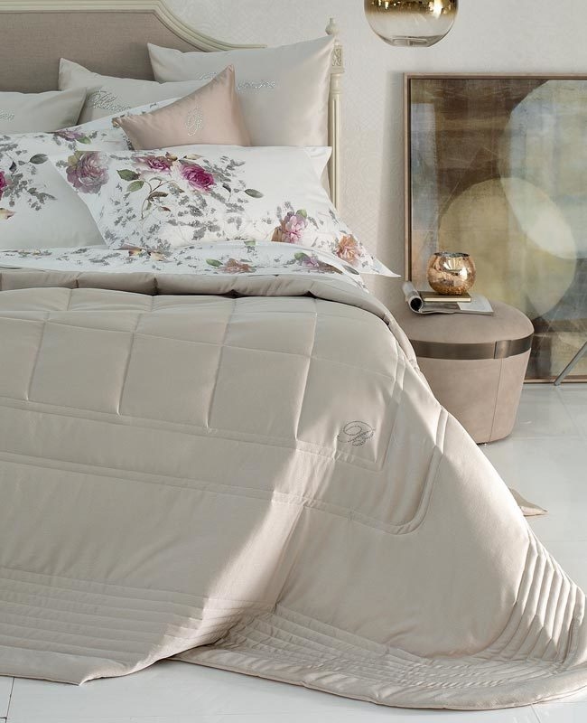 Bedspread Blu Velvet 270X270 Stone