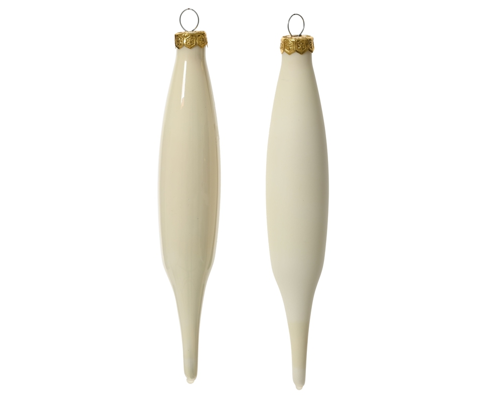 Christmas tree toy set Icicle Enamel-Matt Mix H15 Wool White