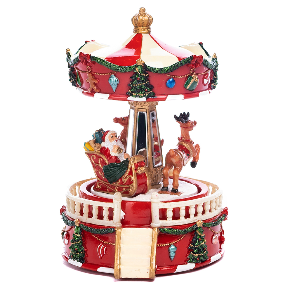 Decoration Santa Sleigh Carousel Music+Motion