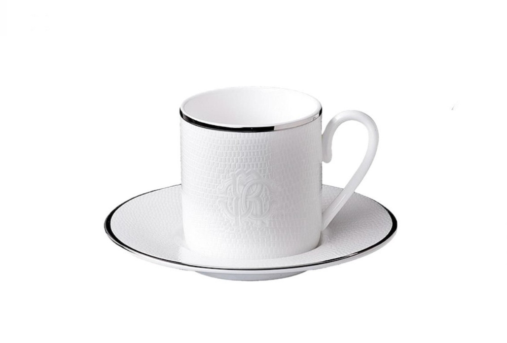 Lizzard Platinum Set de 6 cești pentru cafea cu farfurii 